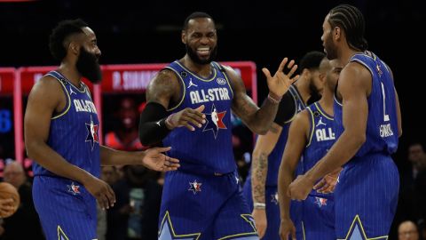 LeBron James and his teammates during 2020 All-Star game.